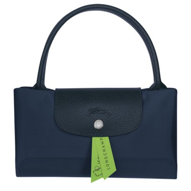 Longchamp Le Pliage Green Top handle bag M Navy | BHK-906423