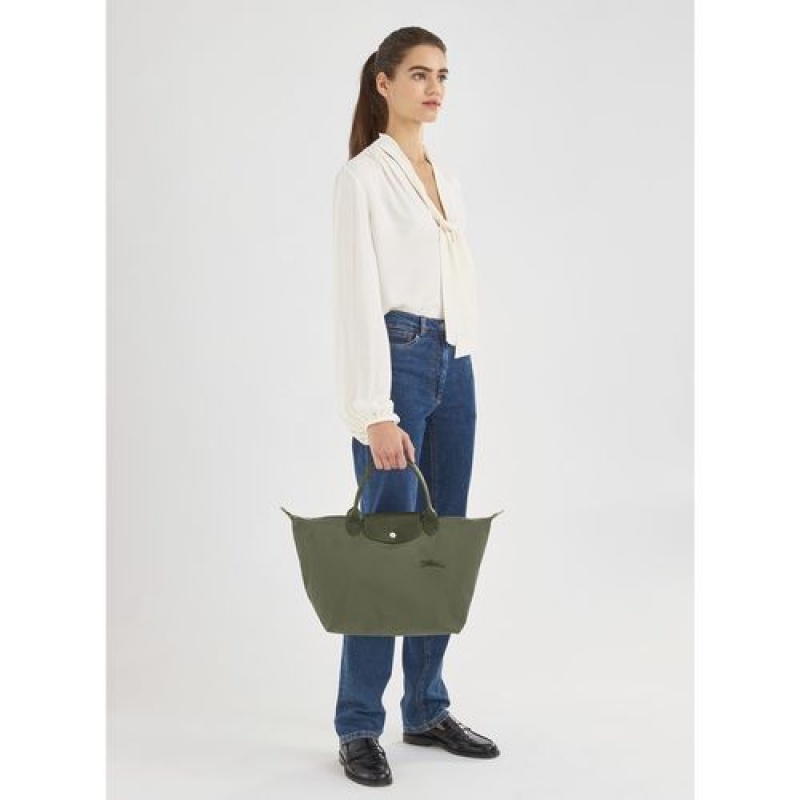 Longchamp Le Pliage Green Top handle bag M Forest | SDT-279150