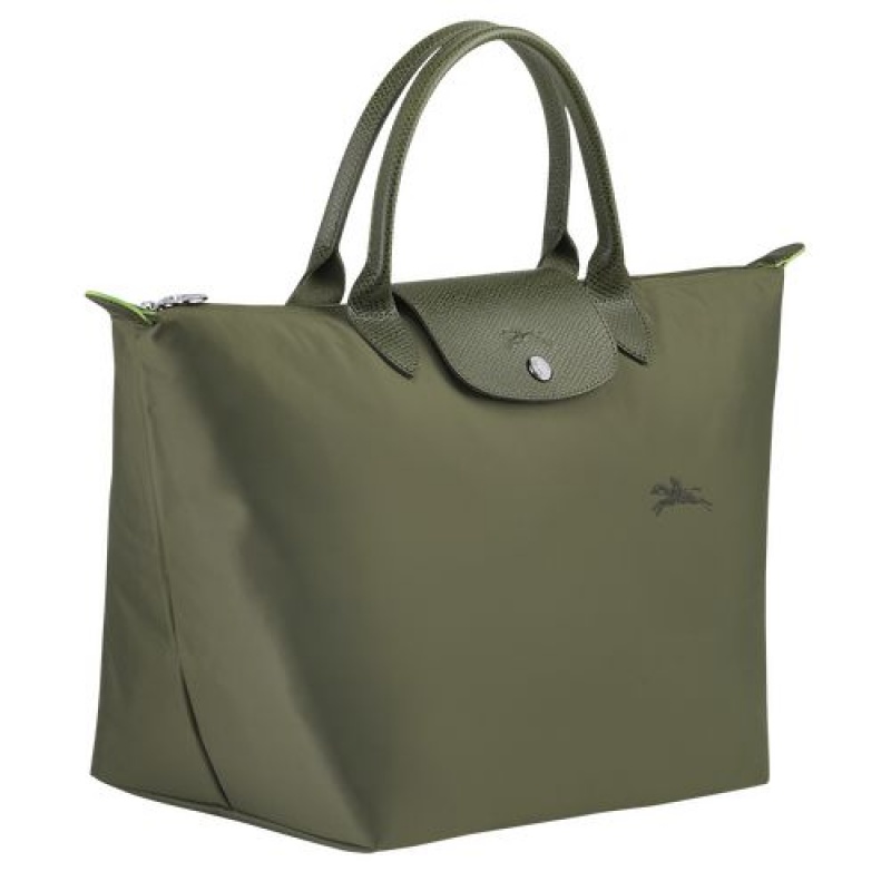 Longchamp Le Pliage Green Top handle bag M Forest | SDT-279150