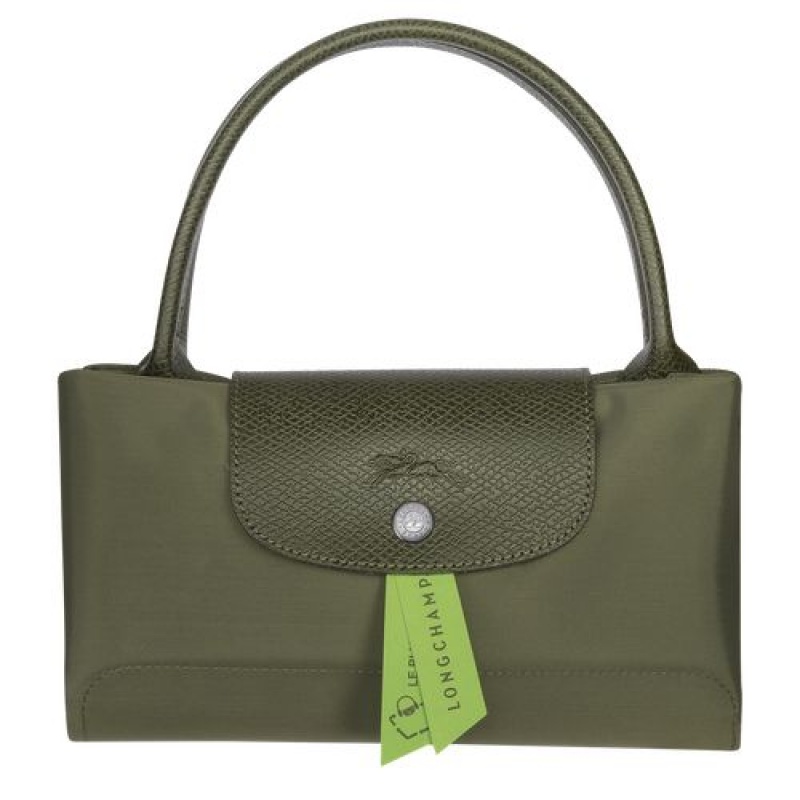 Longchamp Le Pliage Green Top handle bag M Forest | SDT-279150