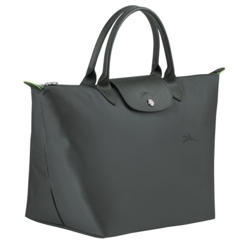 Longchamp Le Pliage Green Top handle bag M Graphite | KET-862105