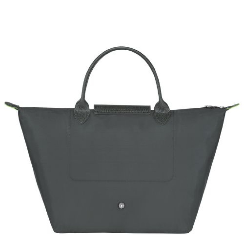 Longchamp Le Pliage Green Top handle bag M Graphite | KET-862105