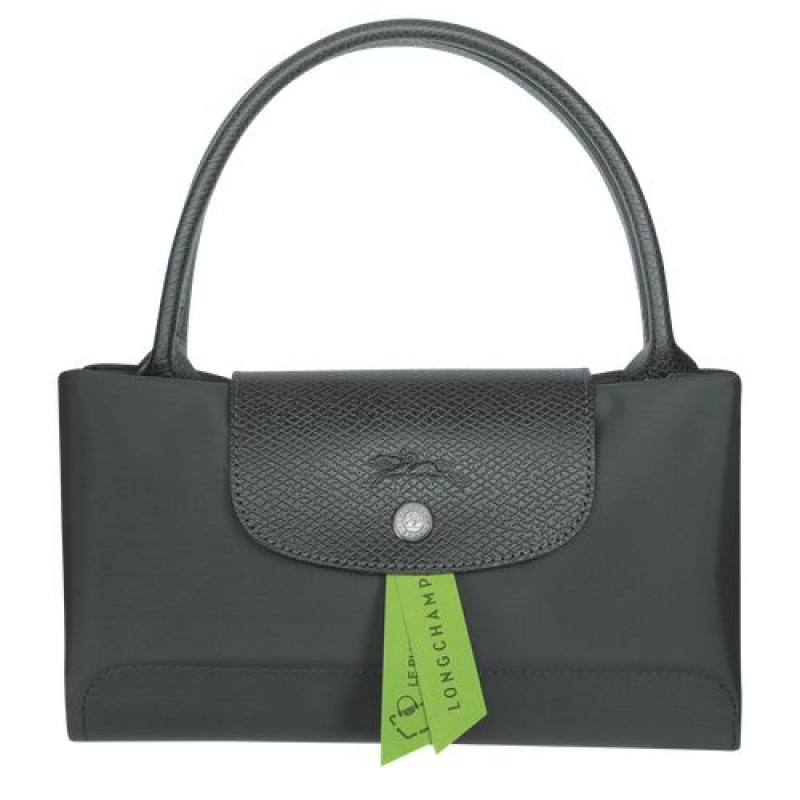 Longchamp Le Pliage Green Top handle bag M Graphite | KET-862105