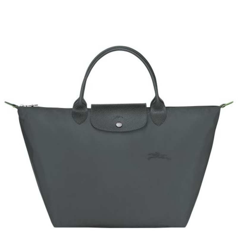 Longchamp Le Pliage Green Top handle bag M Graphite | KET-862105