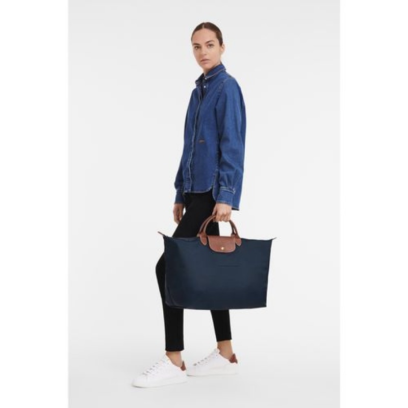 Longchamp Le Pliage Original Travel bag L Navy | ETM-518723