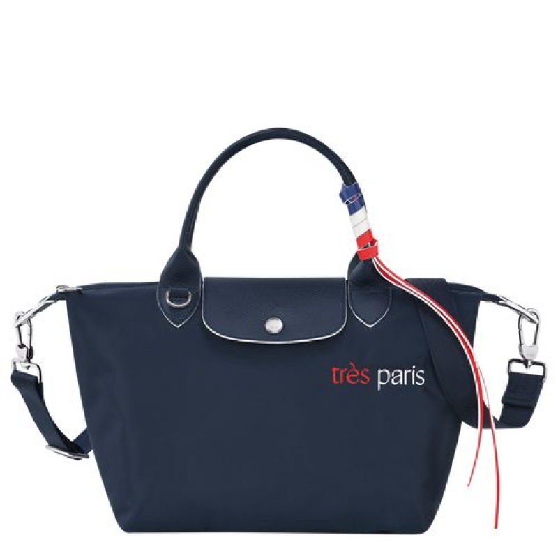 Longchamp Le Pliage Tres Paris Top handle bag S Navy | KYG-807695