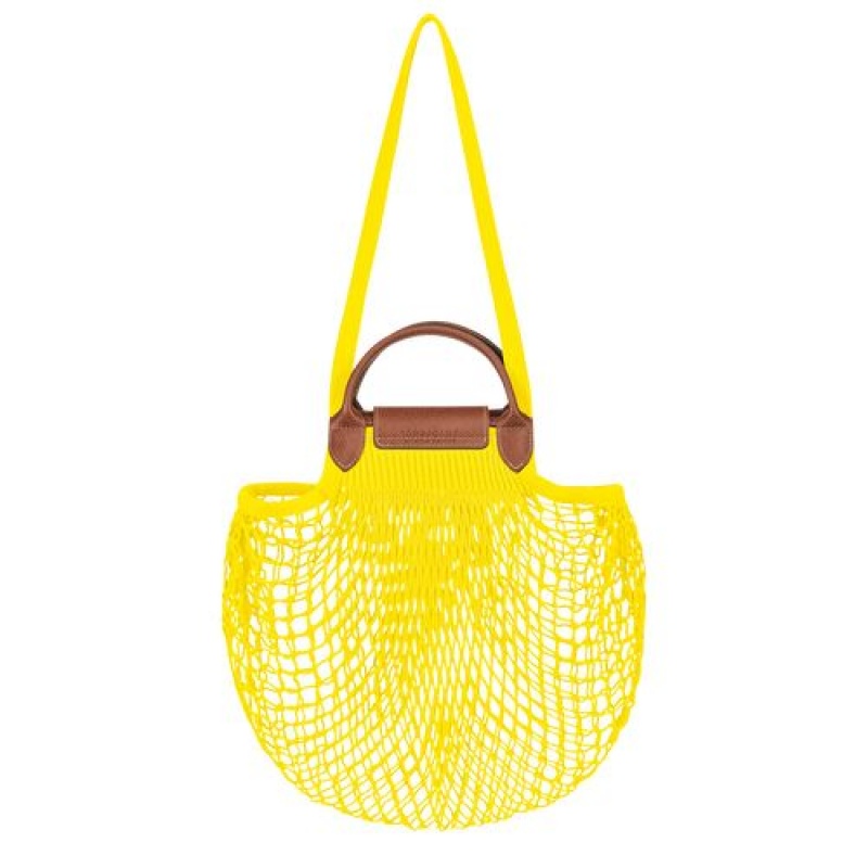 Longchamp Le Pliage filet Top handle bag Lemon | XAN-386075