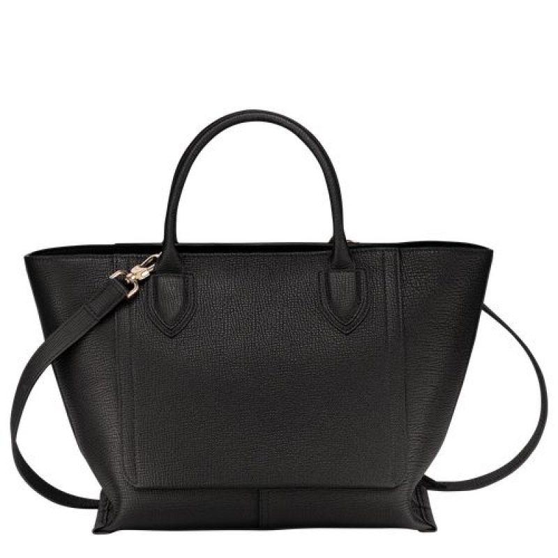 Longchamp Mailbox Top handle bag M Black | ZNC-045132