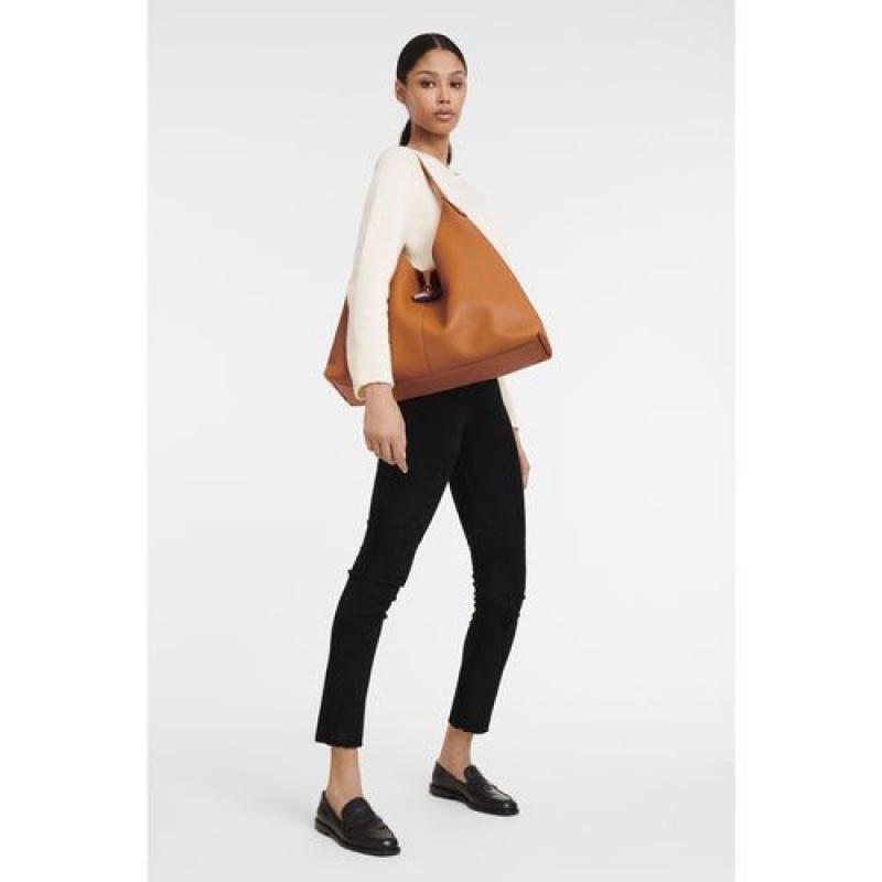 Longchamp Roseau Essential Hobo bag XL Saffron | YDF-579146