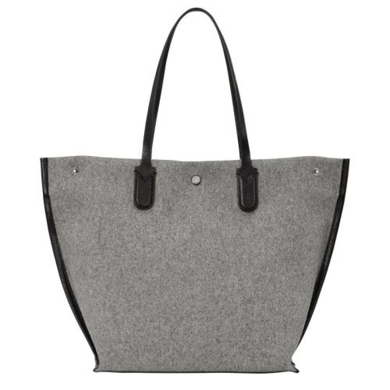 Longchamp Roseau Essential Shopping bag L Grey | MGX-124637