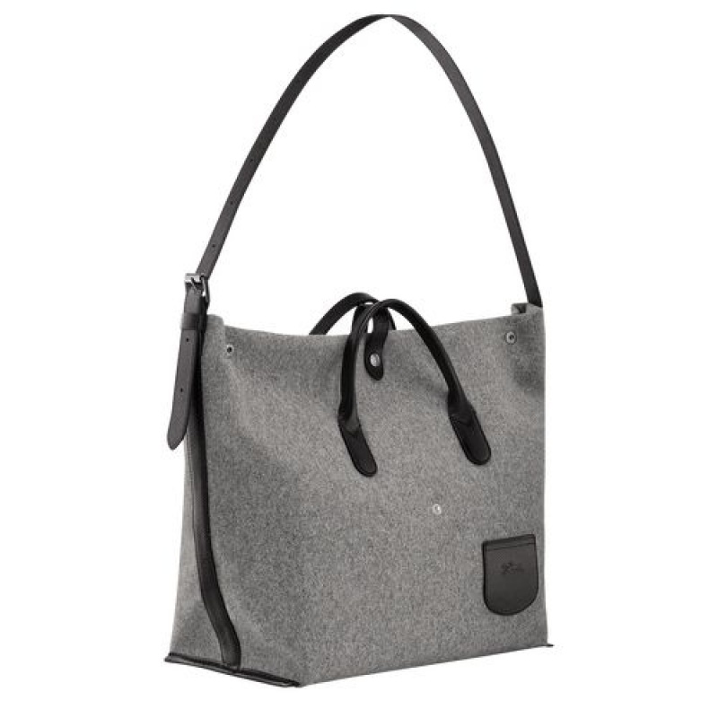 Longchamp Roseau Essential Top handle bag XL Grey | EXK-482753