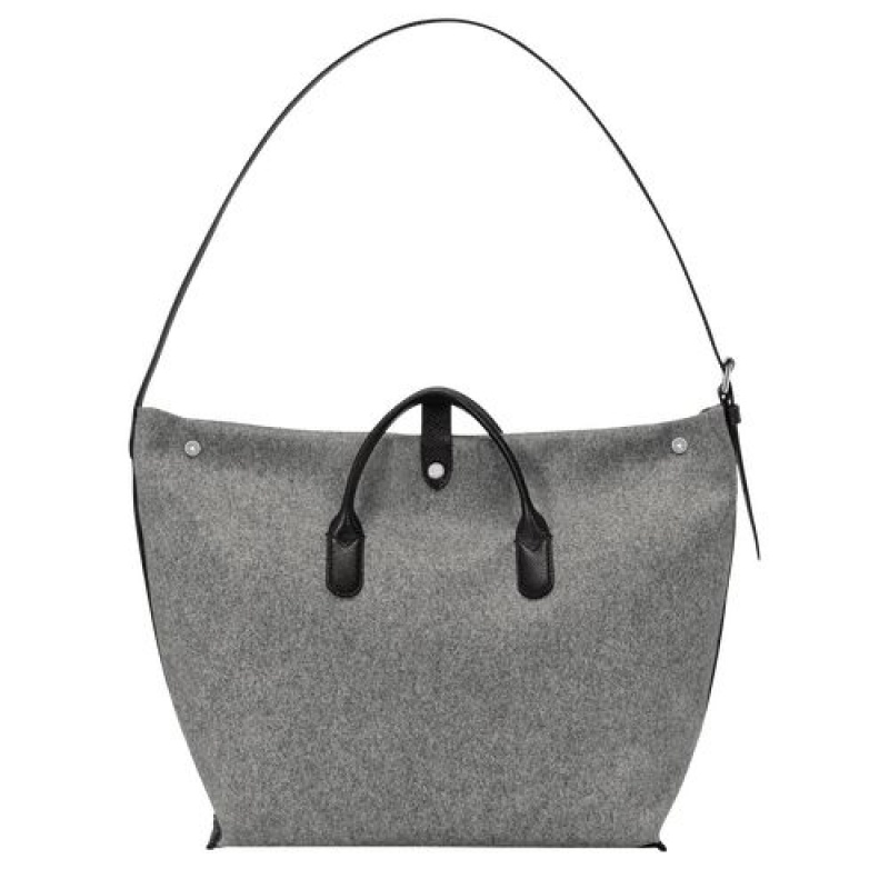 Longchamp Roseau Essential Top handle bag XL Grey | EXK-482753