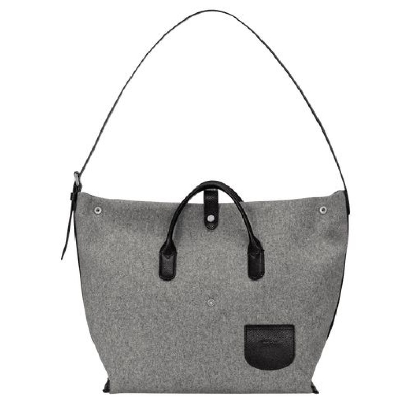 Longchamp Roseau Essential Top handle bag XL Grey | EXK-482753