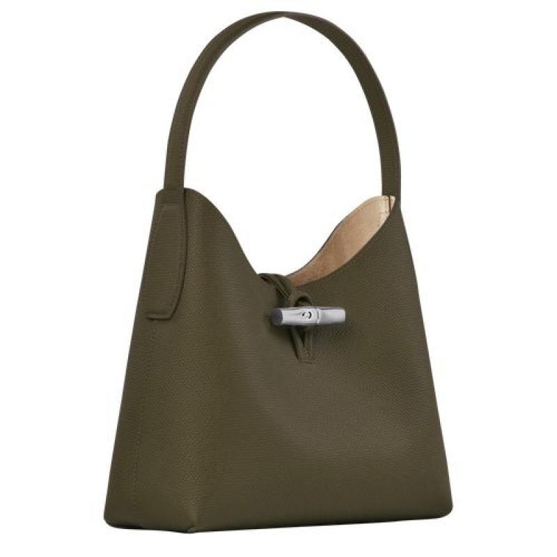 Longchamp Roseau Shoulder bag M Khaki | SJY-130527