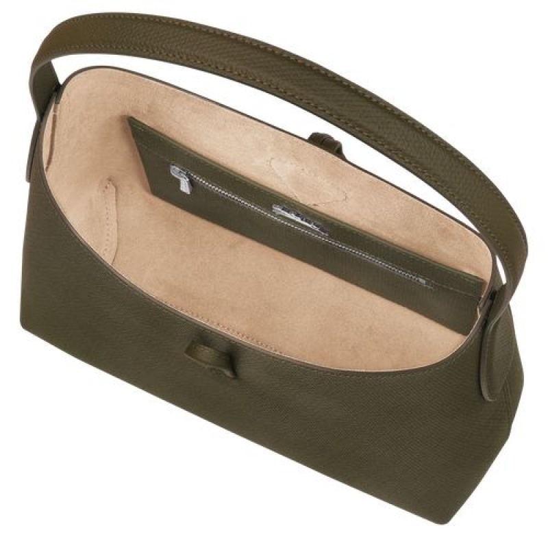 Longchamp Roseau Shoulder bag M Khaki | SJY-130527