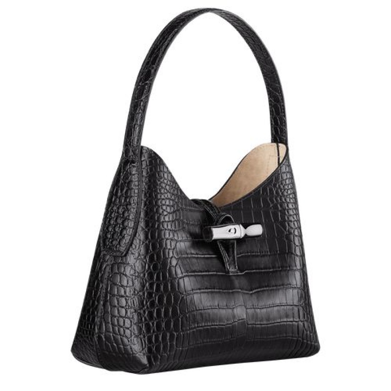 Longchamp Roseau Shoulder bag XS Black | YVL-623810