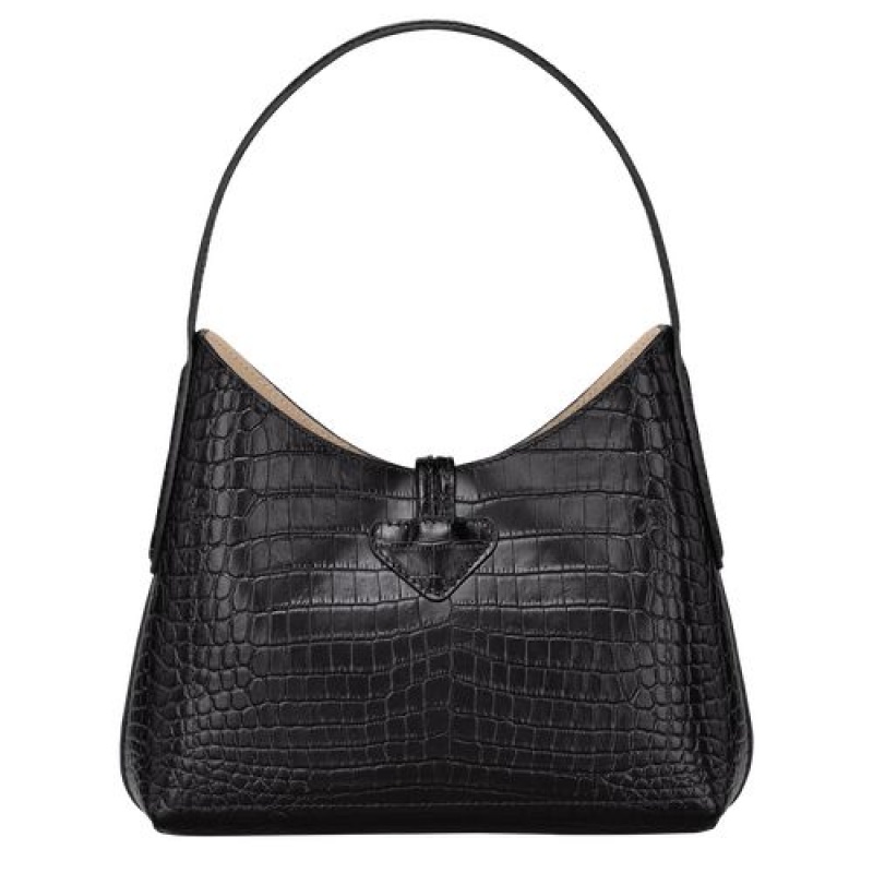 Longchamp Roseau Shoulder bag XS Black | YVL-623810