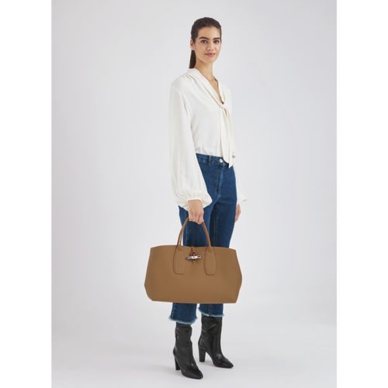 Longchamp Roseau Top handle bag L Natural | KUC-824035