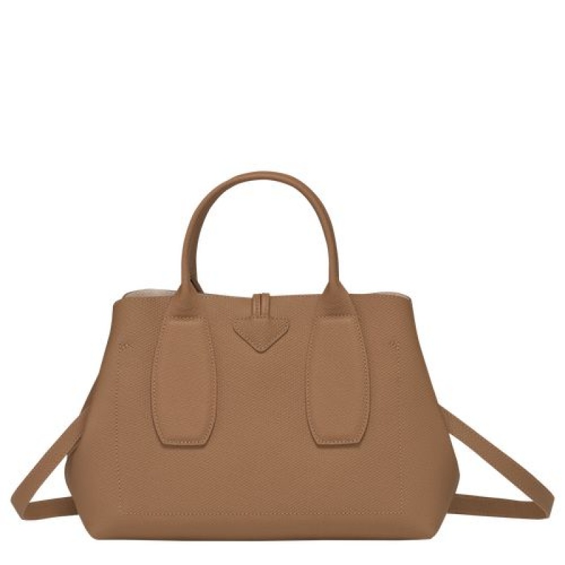 Longchamp Roseau Top handle bag M Natural | KUL-680241