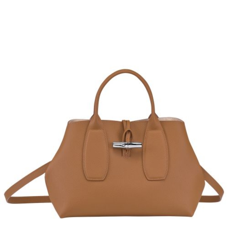 Longchamp Roseau Top handle bag M Natural | KUL-680241