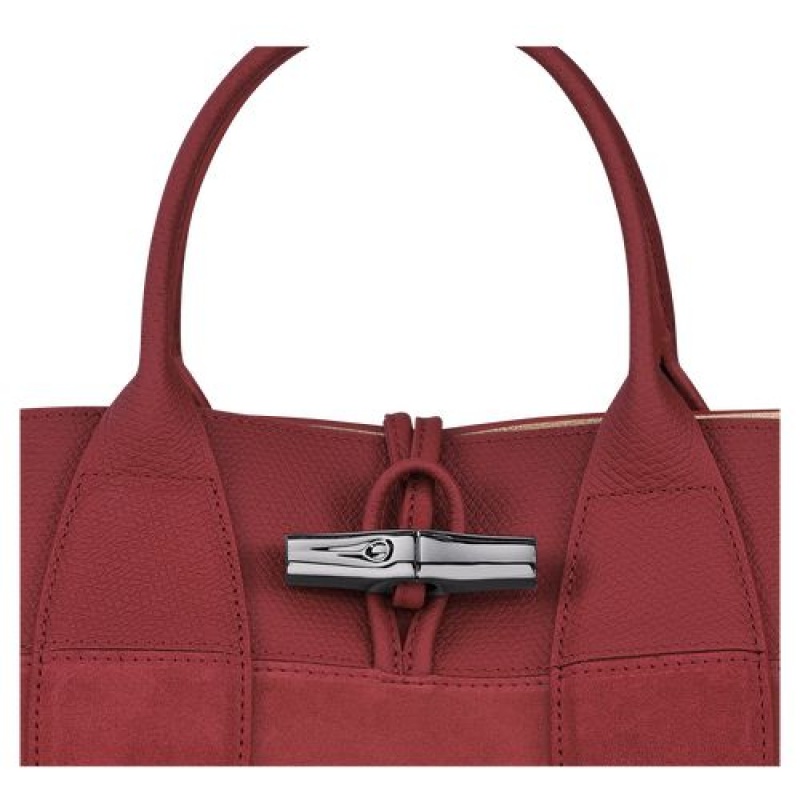 Longchamp Roseau Top handle bag M Red | UKN-531948