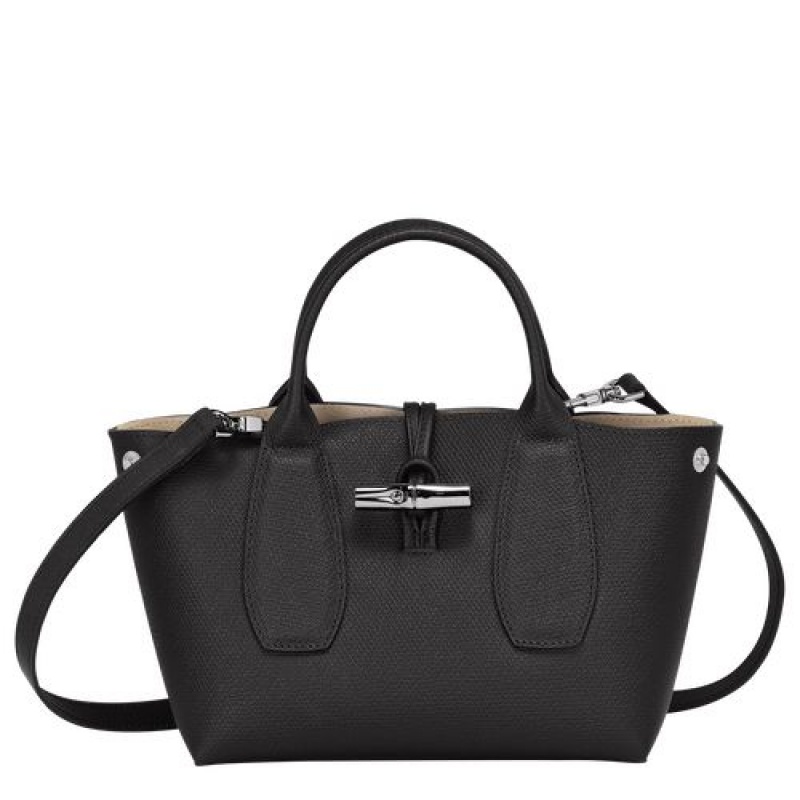 Longchamp Roseau Top handle bag S Black | MYD-427315