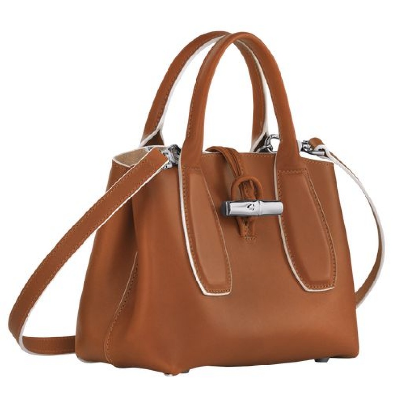 Longchamp Roseau Top handle bag S Cognac | GDO-378054