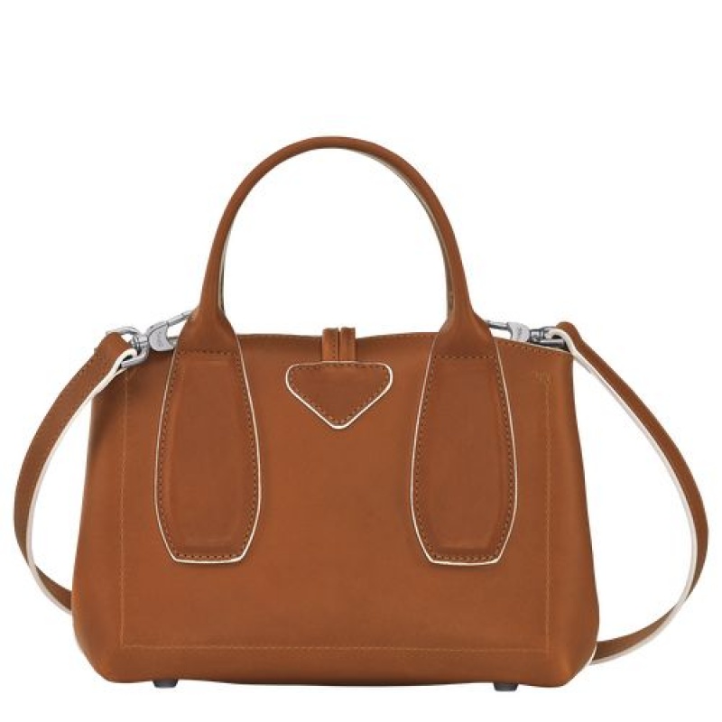 Longchamp Roseau Top handle bag S Cognac | GDO-378054