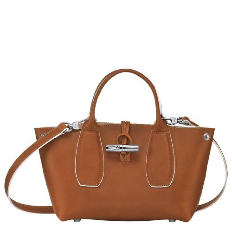 Longchamp Roseau Top handle bag S Cognac | GDO-378054