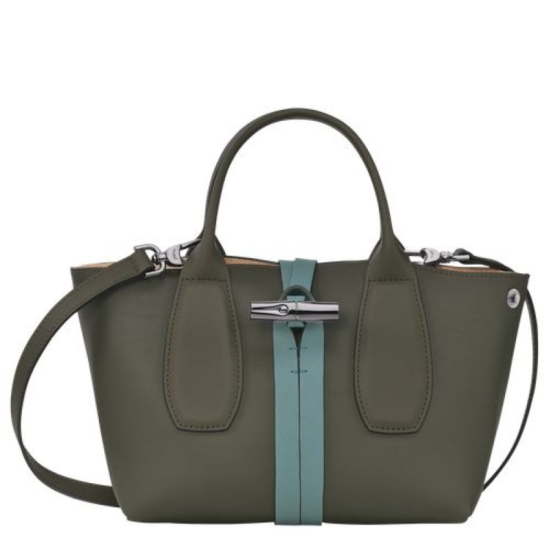 Longchamp Roseau Top handle bag S Khaki/Cypress | MQV-183094