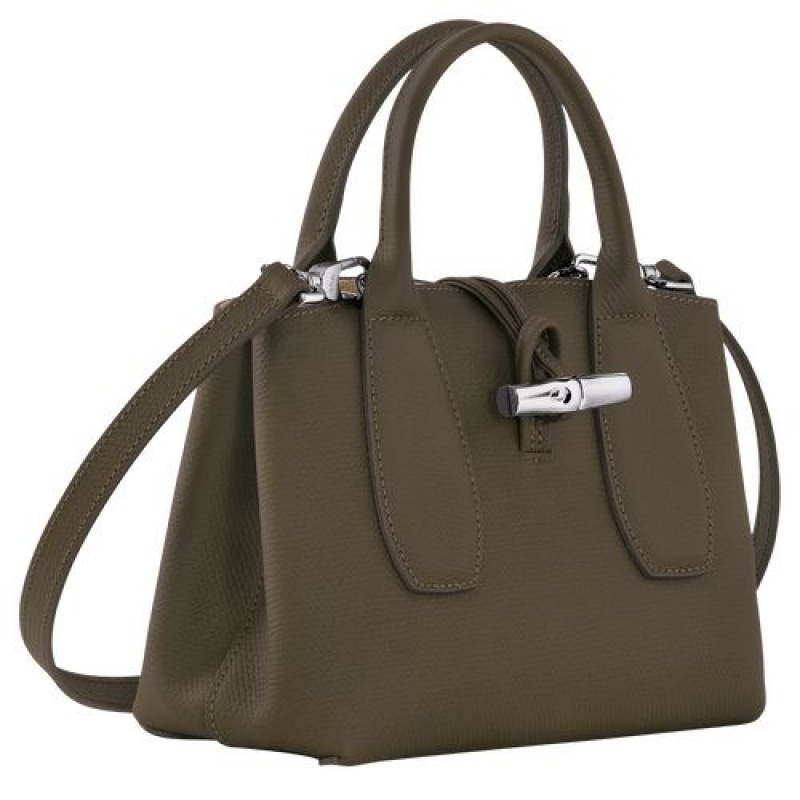 Longchamp Roseau Top handle bag S Khaki | NCS-438017