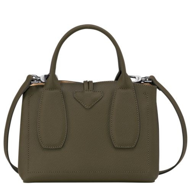 Longchamp Roseau Top handle bag S Khaki | NCS-438017