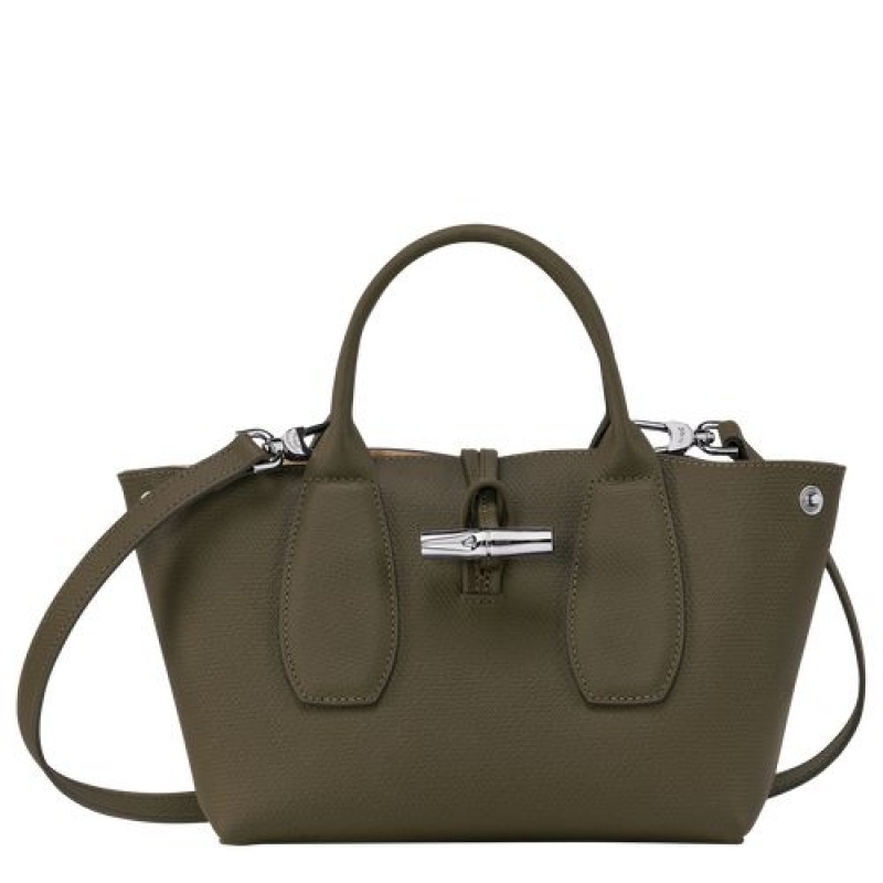 Longchamp Roseau Top handle bag S Khaki | NCS-438017