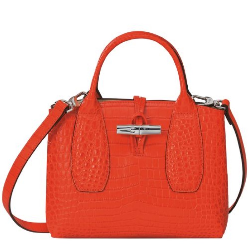 Longchamp Roseau Top handle bag S Orange | ZGL-286743