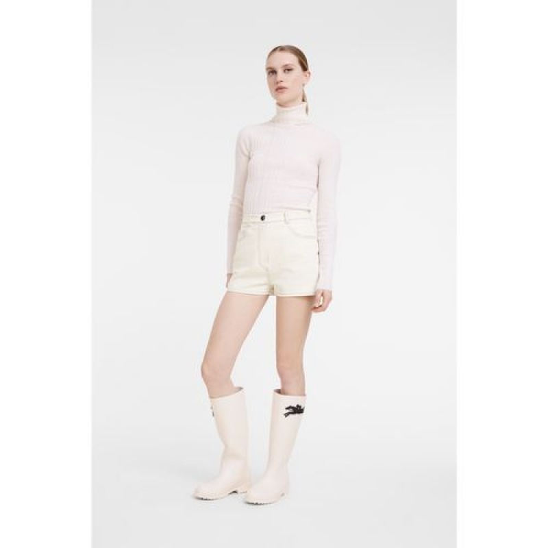 Longchamp Sweater Ivory | VUP-918264