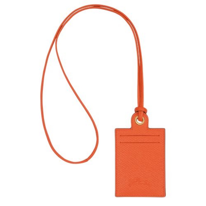 Longchamp epure Card holder with necklace Orange | RUK-781943